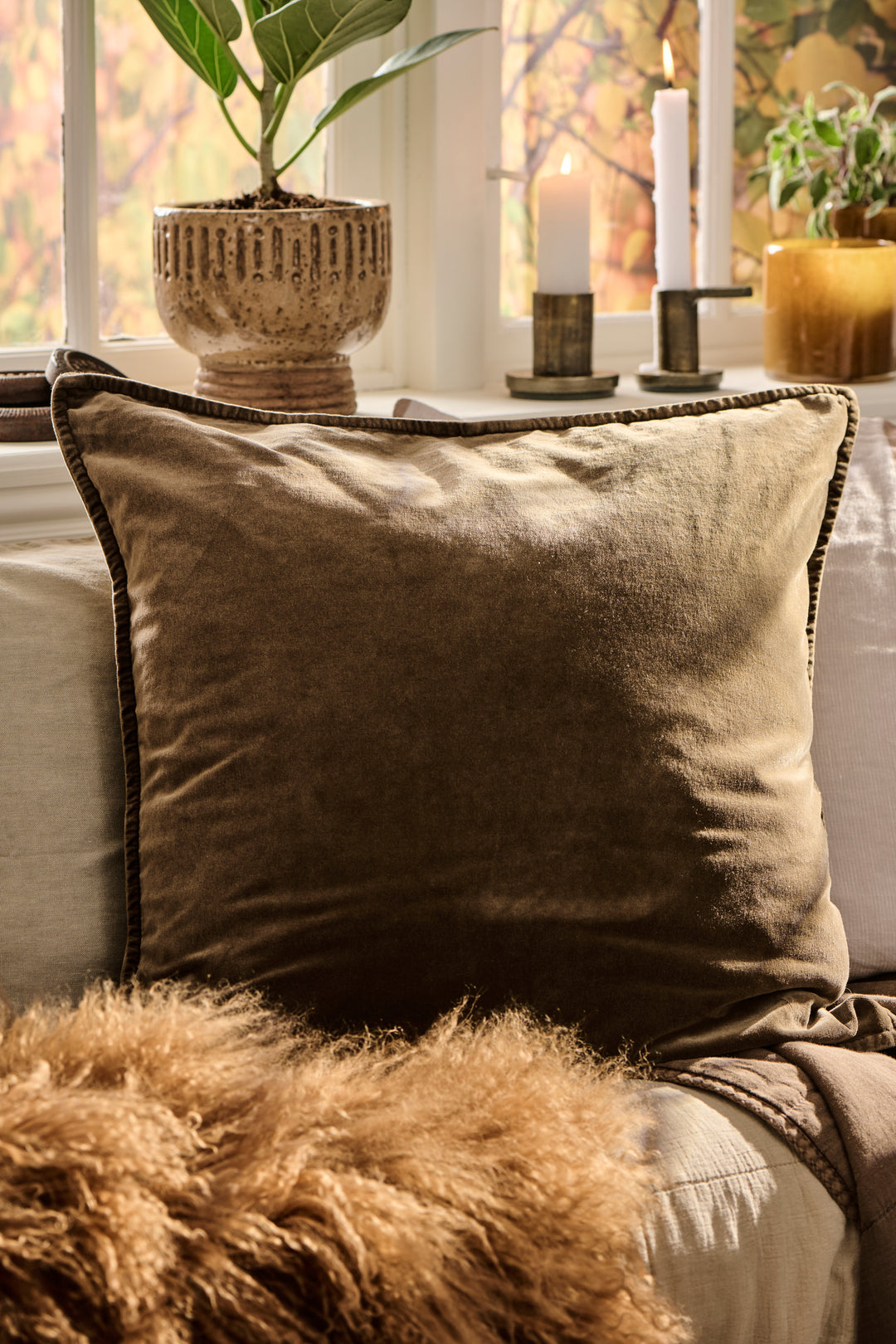 Chocolate Velvet Cushion Cover