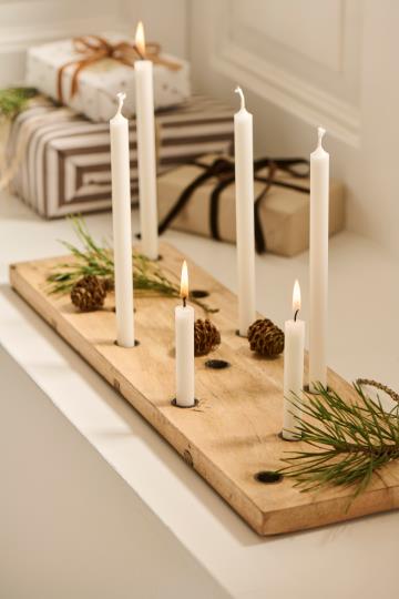 Wooden Board Candle Holder for 13 Taper Candles