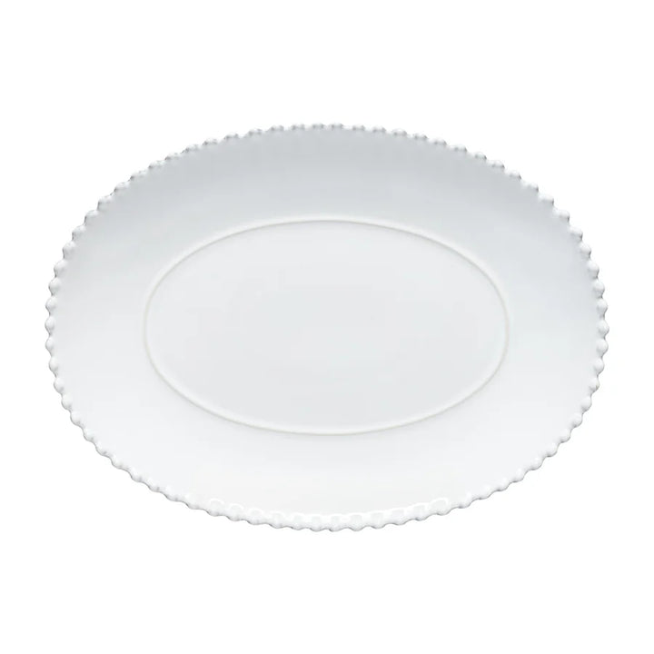 Pearl White Oval Platter 34cm