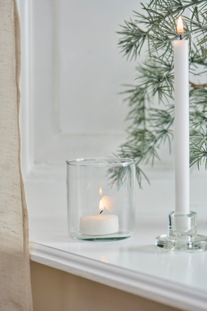 Clear Glass Taper Candle Holder for 1.3cm Candles