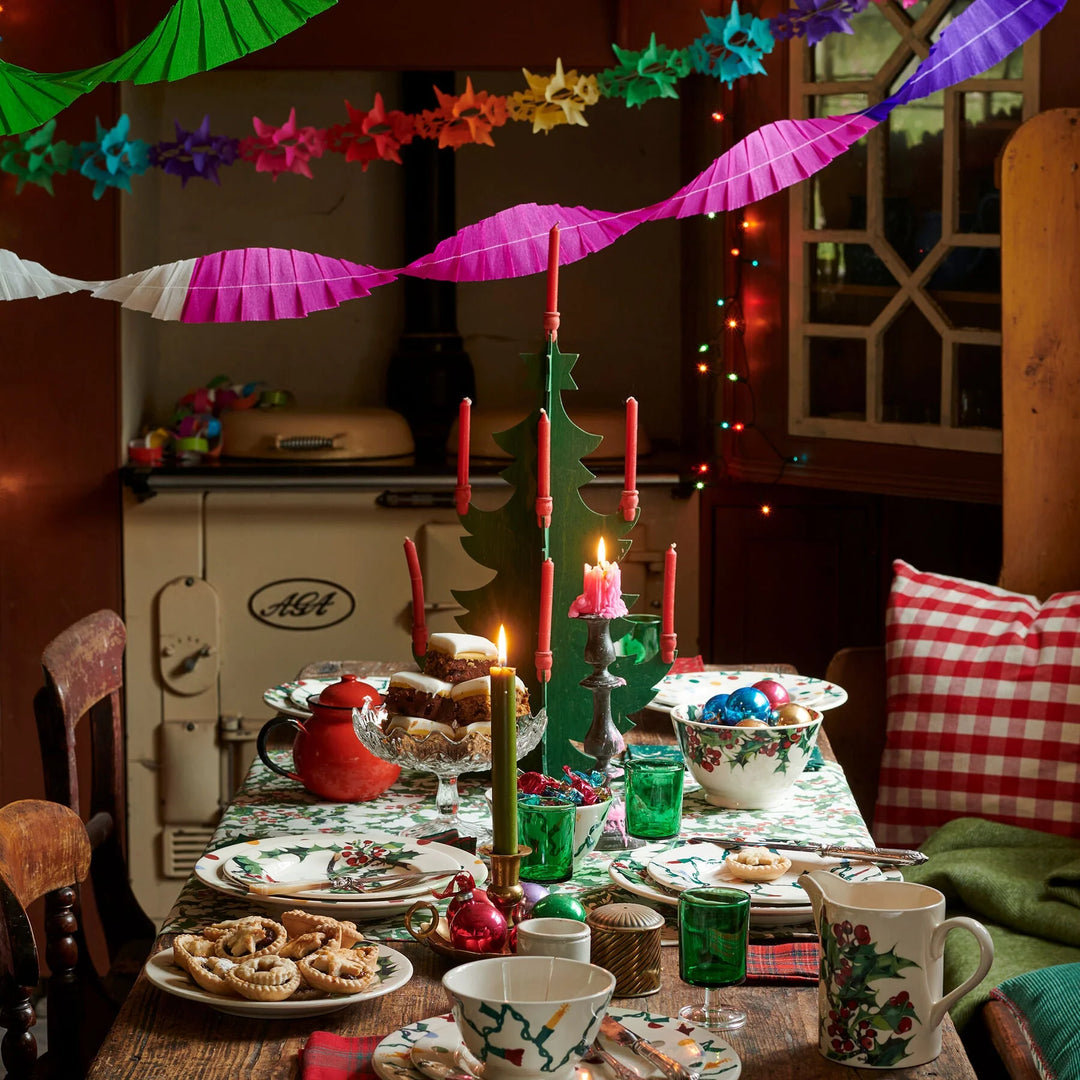 Emma Bridgewater Holly Medium Old Bowl with festive Christmas Holly pattern on glazed ceramic.