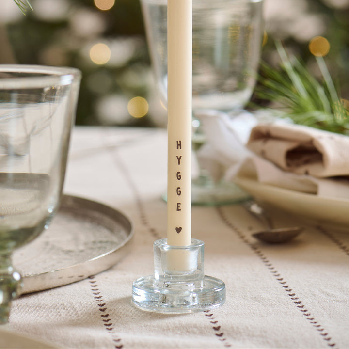 Clear Glass Taper Candle Holder for 1.3cm Candles