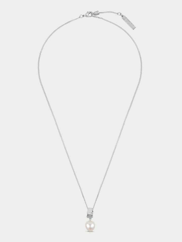 Freshwater Pearl Pendant Necklace - Silver
