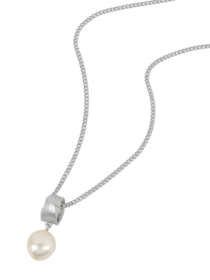 Freshwater Pearl Pendant Necklace - Silver