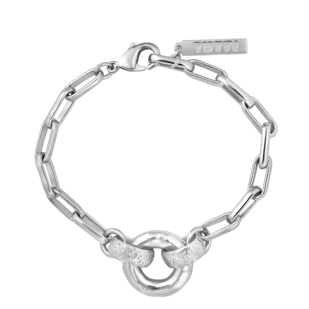 Ebb Silver-Tone Interlocking Pendant Bracelet