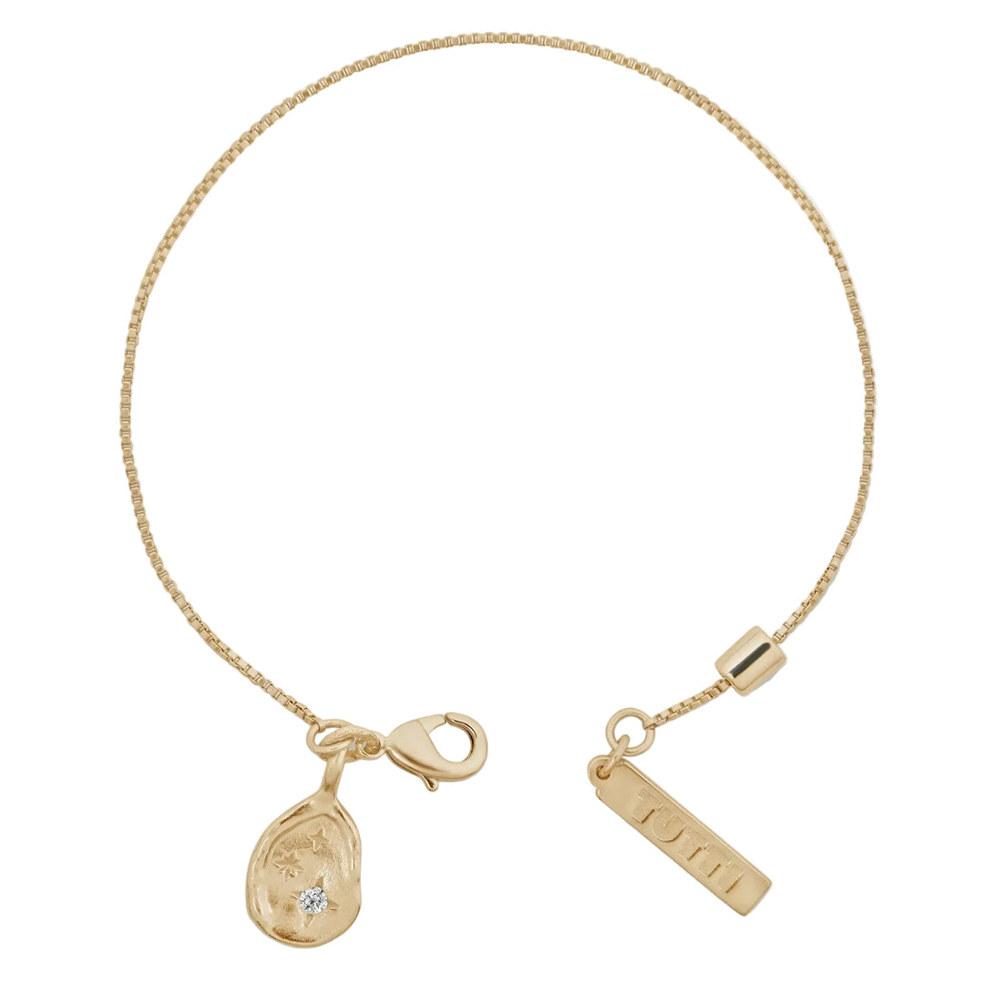 Aster Bracelet  Star Disc Drop Bracelet Gold