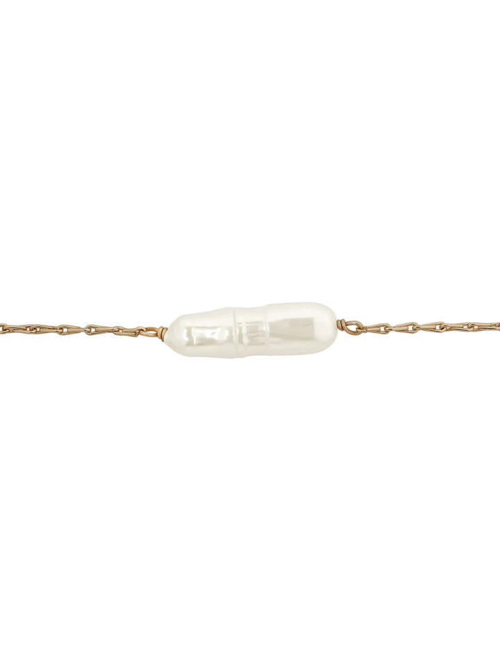 Grace Freshwater Pearl Chain Bracelet - Gold