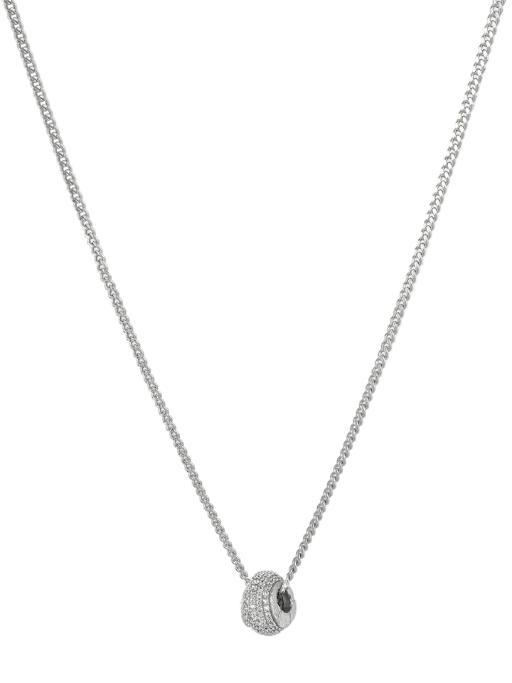Glint Silver Pavé Pendant Necklace