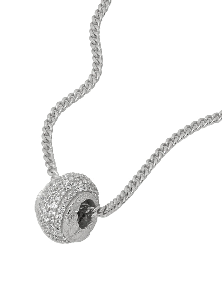 Glint Silver Pavé Pendant Necklace