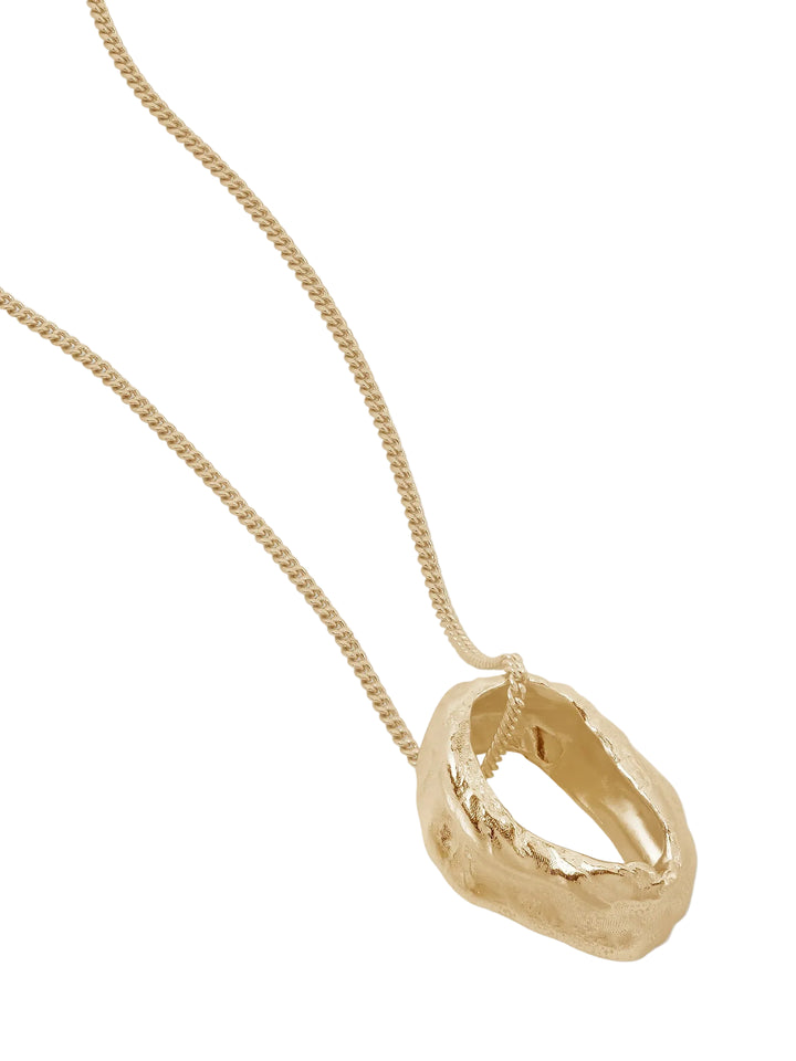 Wax Gold Organic Pendant Necklace