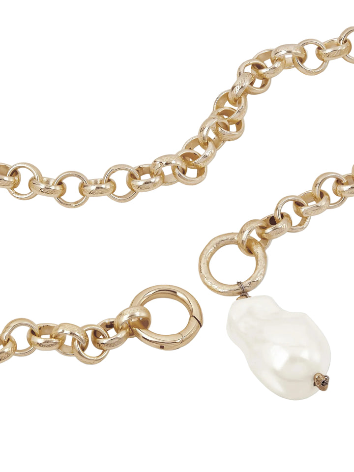 Iris Gold Baroque Shell Pearl Drop Necklace