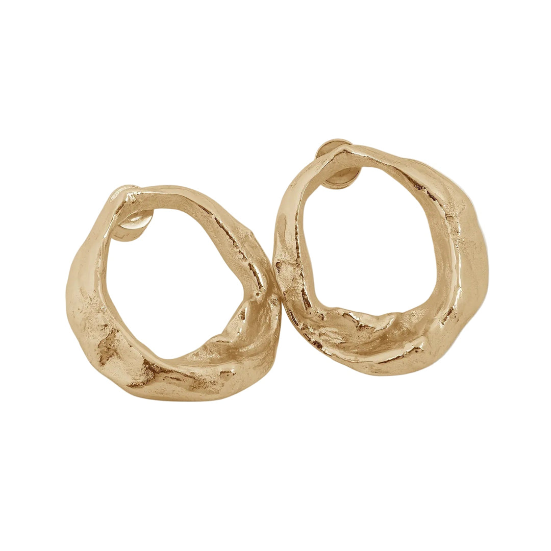 Forge Gold Open Stud Earrings
