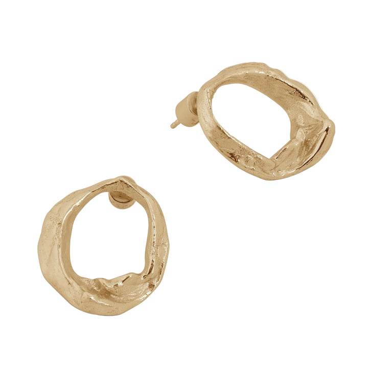Forge Gold Open Stud Earrings
