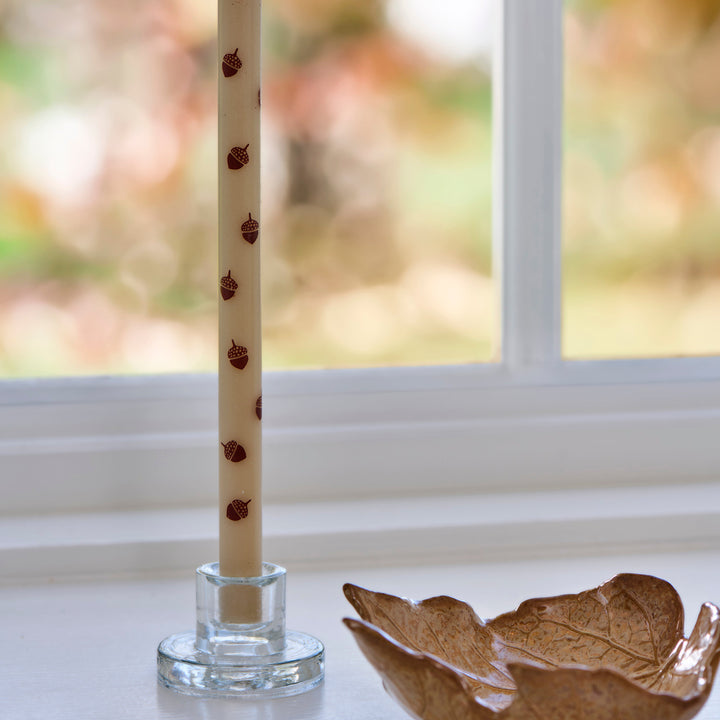 Clear Glass Taper Candle Holder for 1.3cm Candles