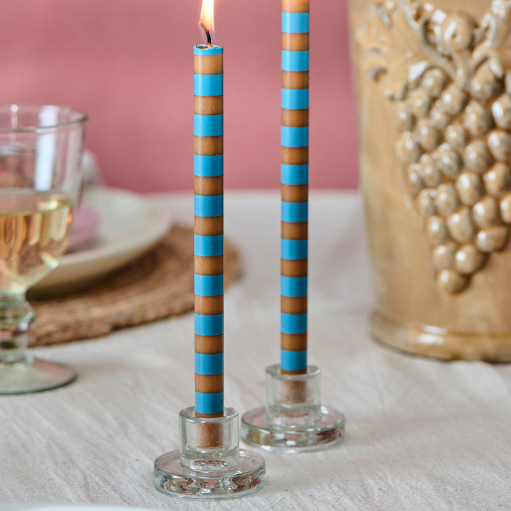 Clear Glass Taper Candle Holder for 1.3cm Candles