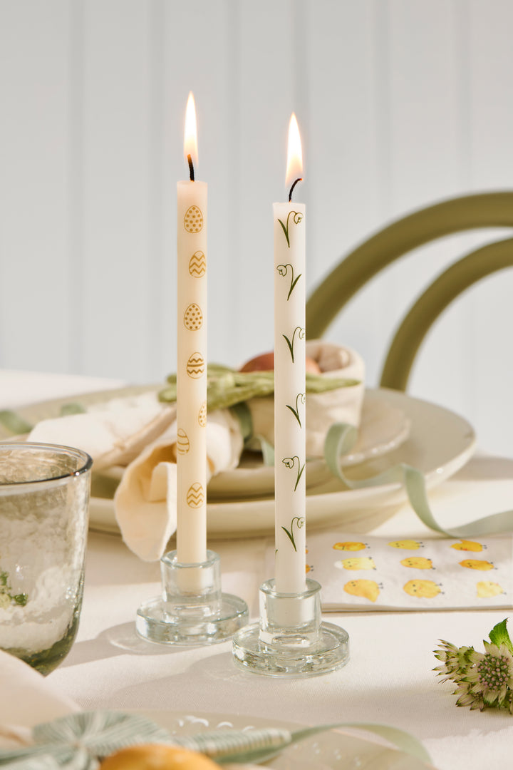 Clear Glass Taper Candle Holder for 1.3cm Candles