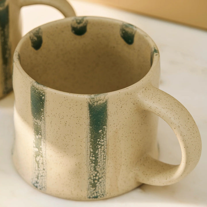 Woolstone Striped Mugs - Rosemary (Set of 2)