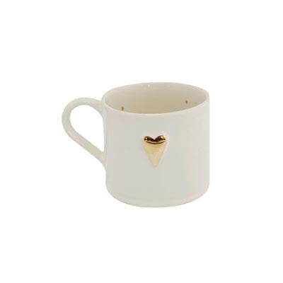 Gold heart-shaped ceramic mug from Cornucopia Home and Gift&