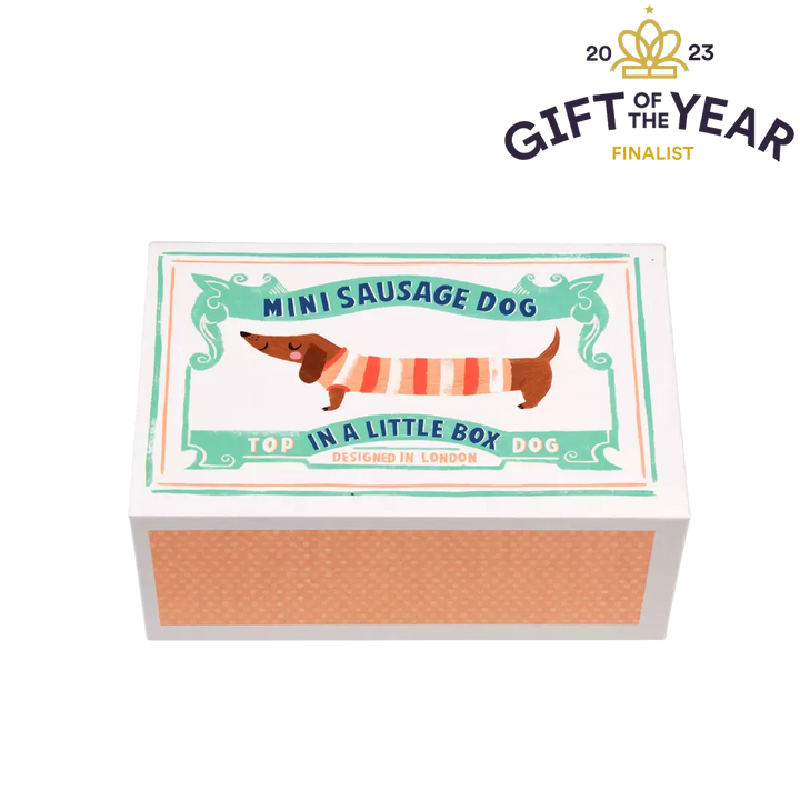 Mini sausage dog in a little box - Sausage Dog soft toy