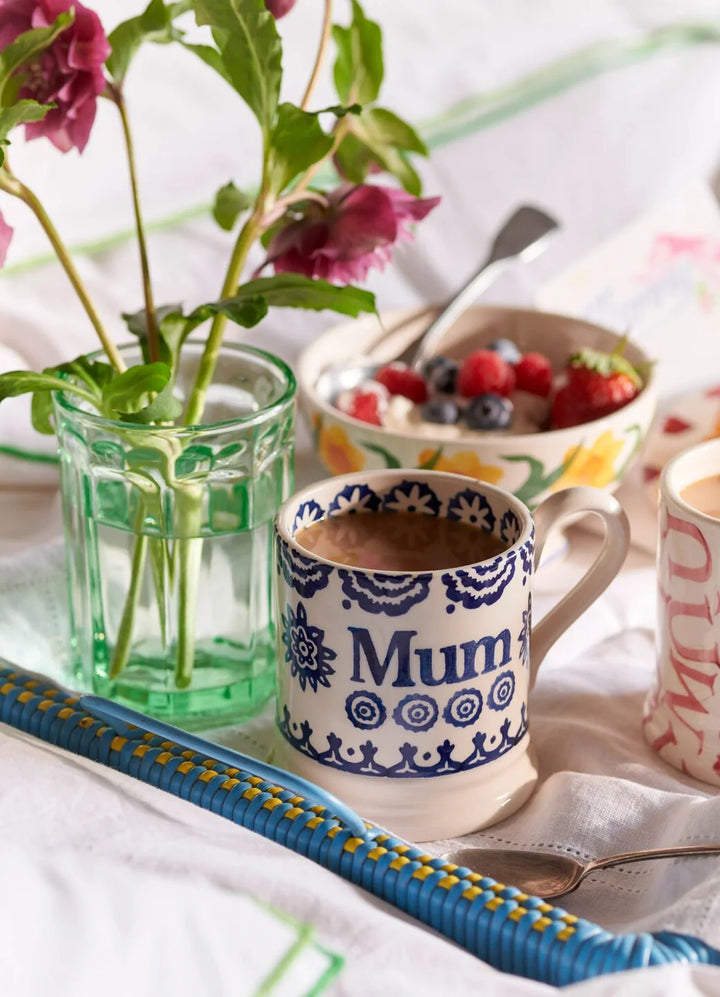 Emma Bridgewater Blue Hen &amp; Border Mum 1/2 Pint Mug