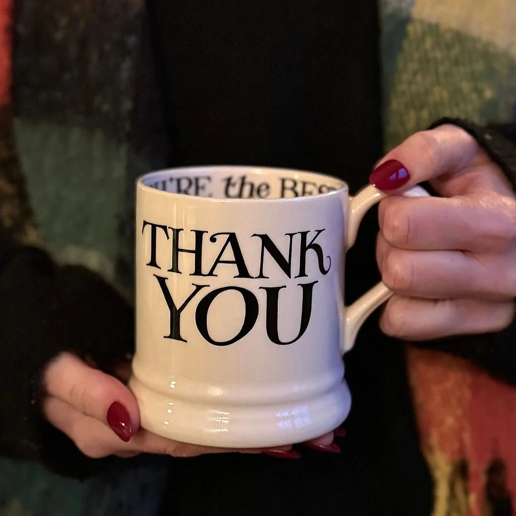 Emma Bridgewater Black Toast Thank You ½ Pint Mug