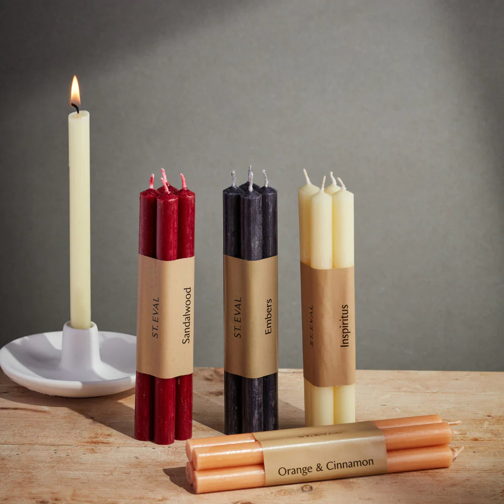 St Eval Embers 1/2" x 6" bundle of 4 wooden sticks from Cornucopia Home and Gift, natural finish, for candles or crafts