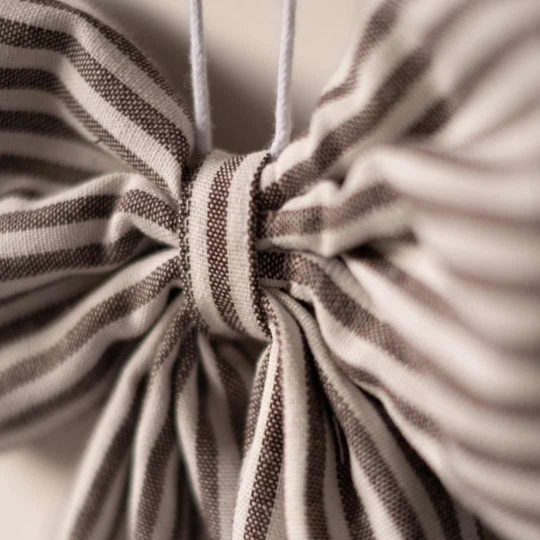 Brown And White Striped Hanging Bow