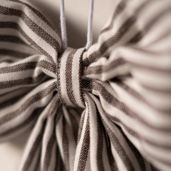 Brown And White Striped Hanging Bow