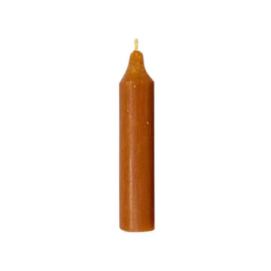 Danish Short Candle Caramel from Cornucopia Home and Gift, decorative terrarium candle with warm caramel color and textured surface.