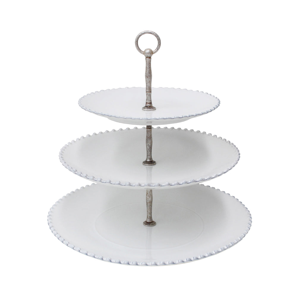 Pearl white centrepiece cake stand by Cornucopia Home and Gift, elegant display for cakes and desserts.
