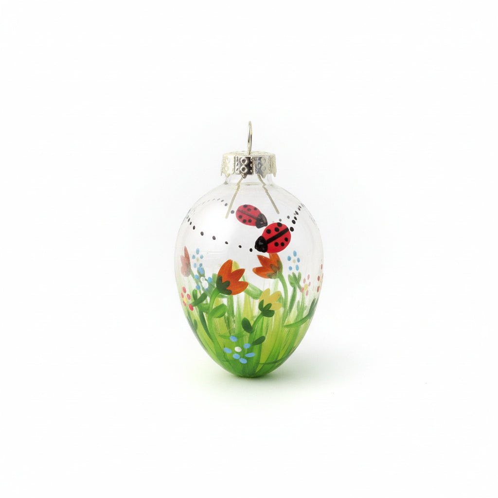 Glass Ladybird Egg Decoration