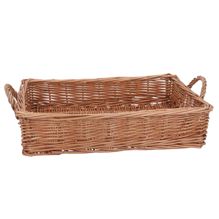 Gisela Graham Halloween wicker tray with handles, decorative woven basket for seasonal decor by Cornucopia Home and Gift