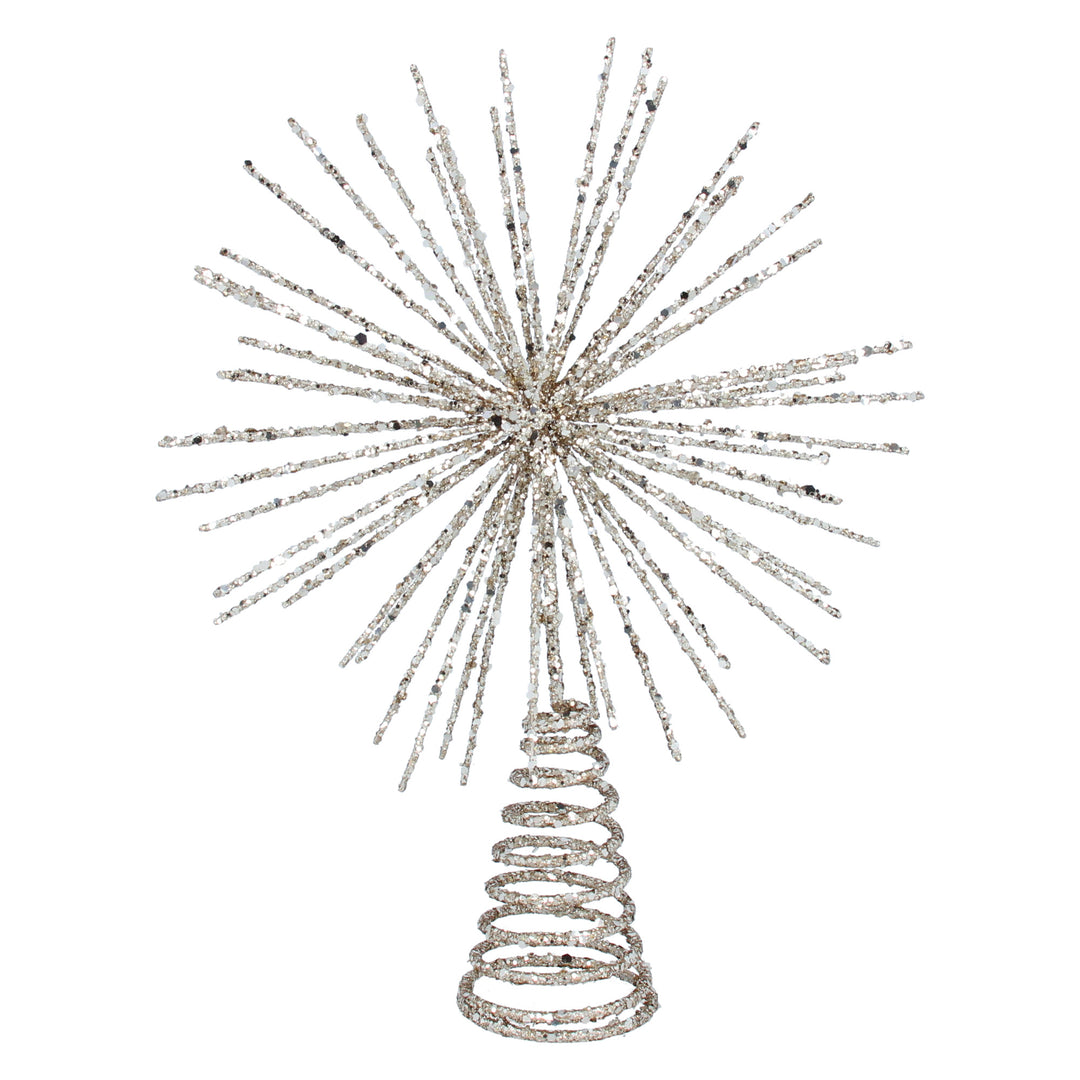 Gold spikey wire starburst tree topper for Christmas by Gisela Graham, featuring a festive starburst design.