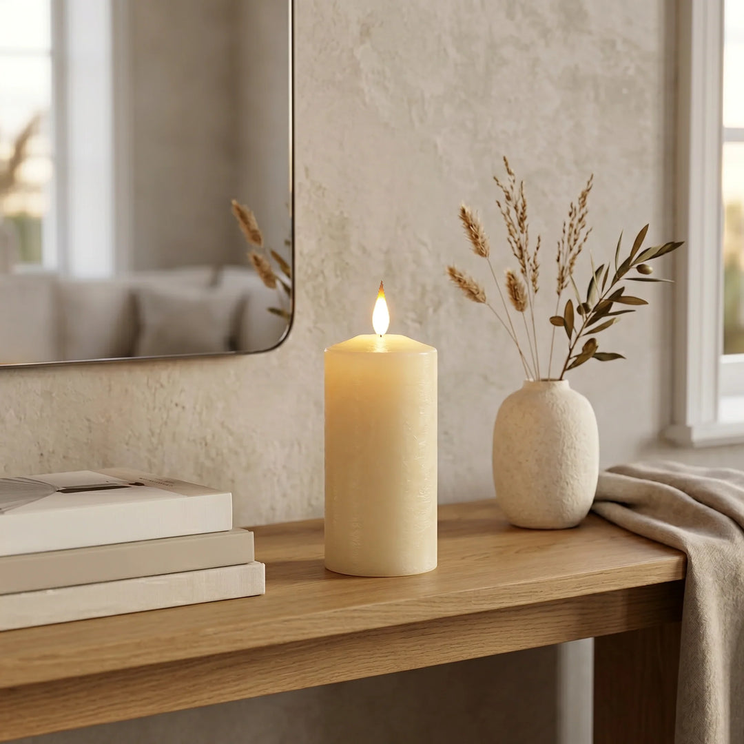 Classic Ivory LED Pillar Candle  - 20cm