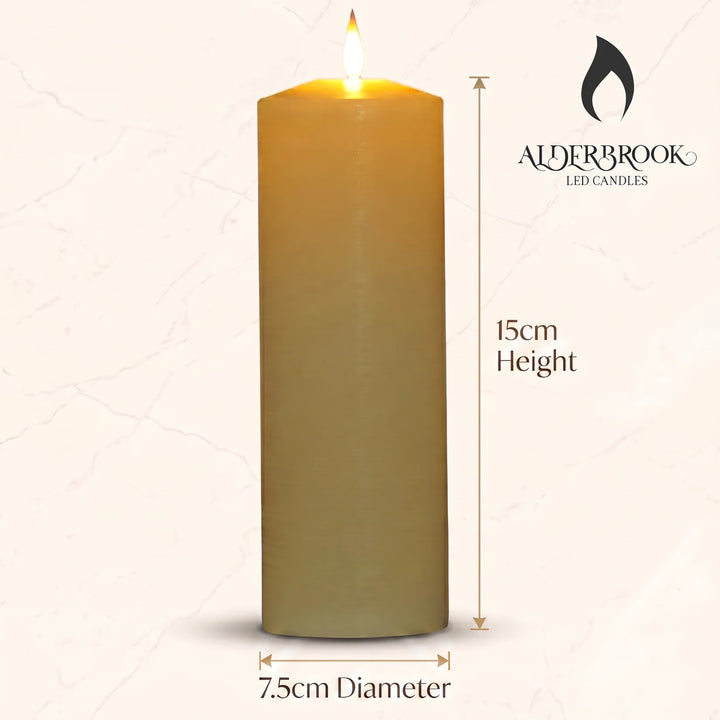 Ivory Glow LED Pillar Candle – 15cm