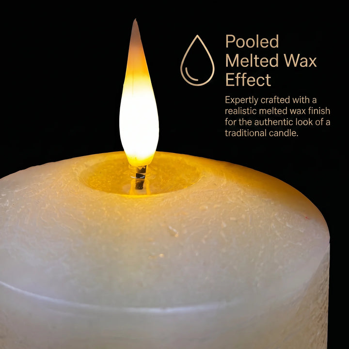Ivory Glow LED Pillar Candle – 15cm