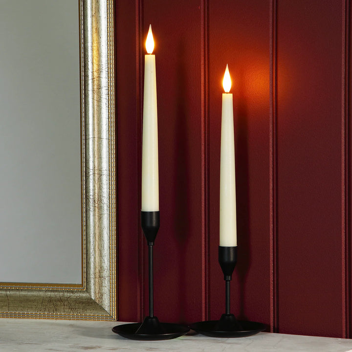 Ivory LED Taper Candles - Set of 2, 22cm