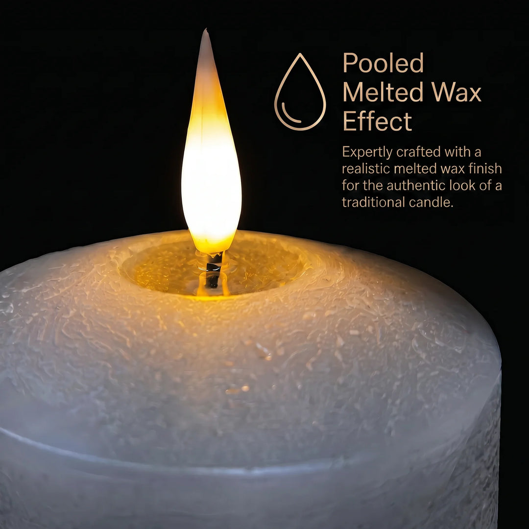 Pewter LED Pillar Candle - 20cm