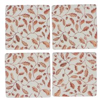 Gisela Graham Oak Leaves Resin Coaster featuring detailed oak leaf design in warm resin tones.