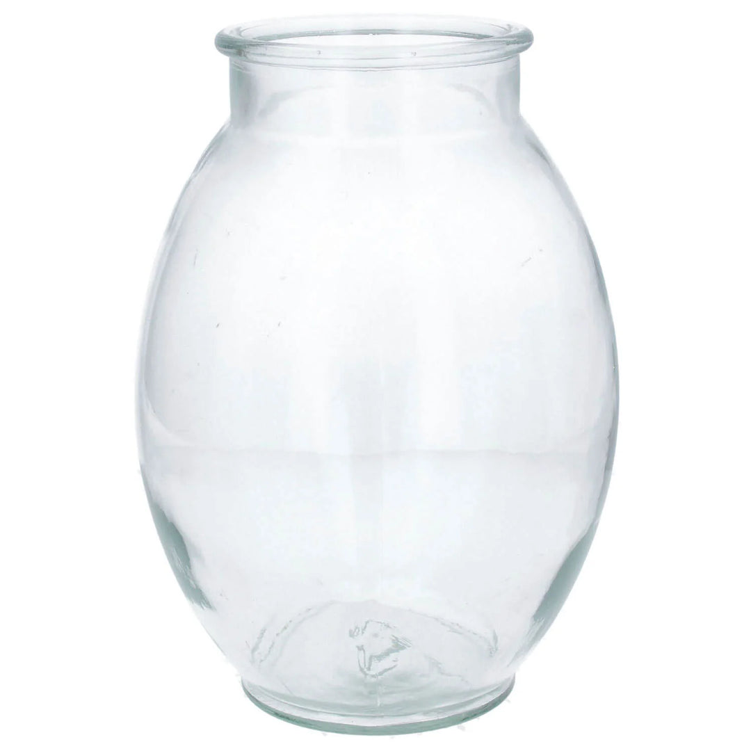Clear Glass Oval Vase Small