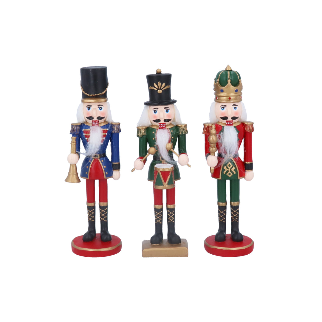 Three Gisela Graham Christmas medium nutcracker ornaments in assorted designs, featuring festive holiday details.