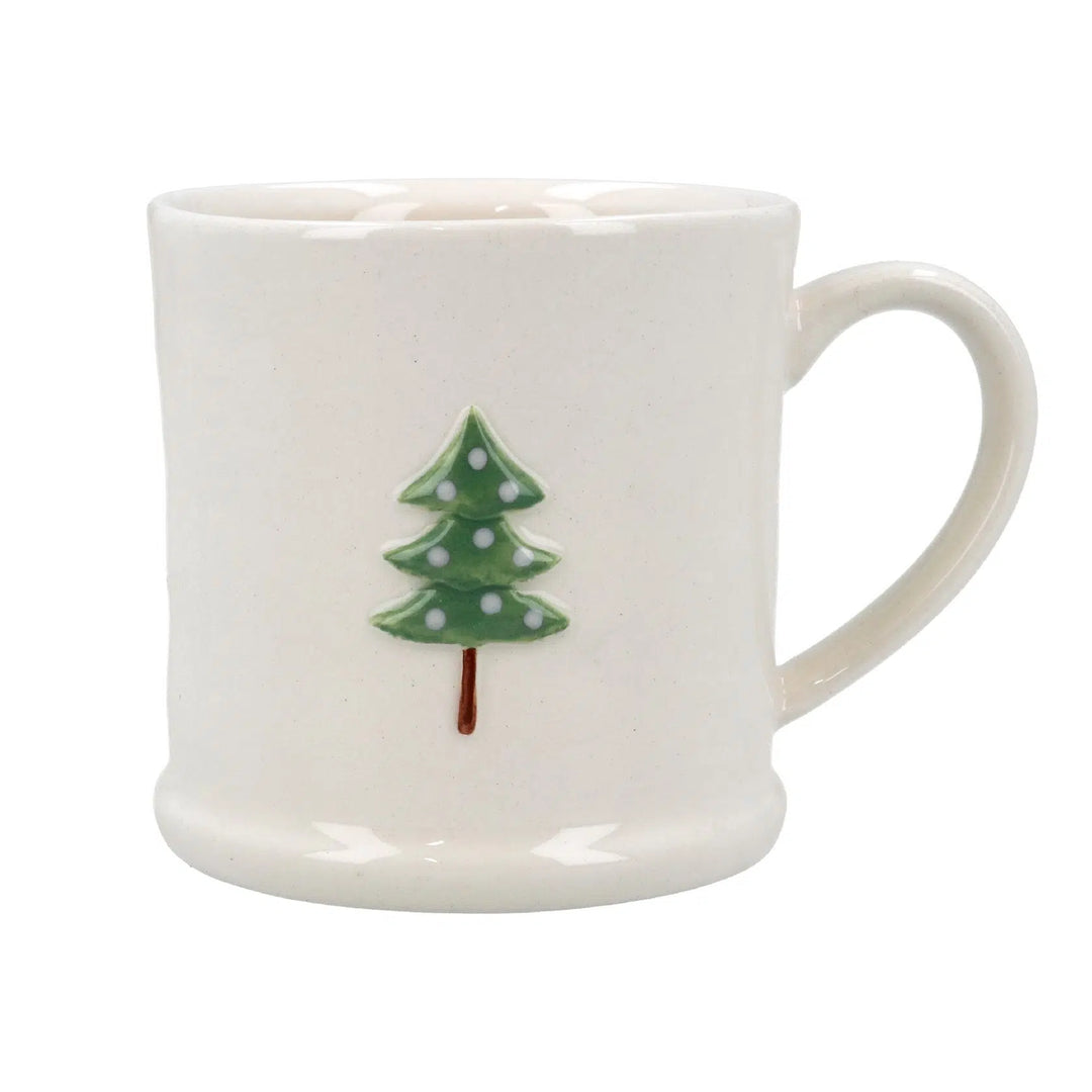 Stoneware Mini Mug - Green Tree with Berries