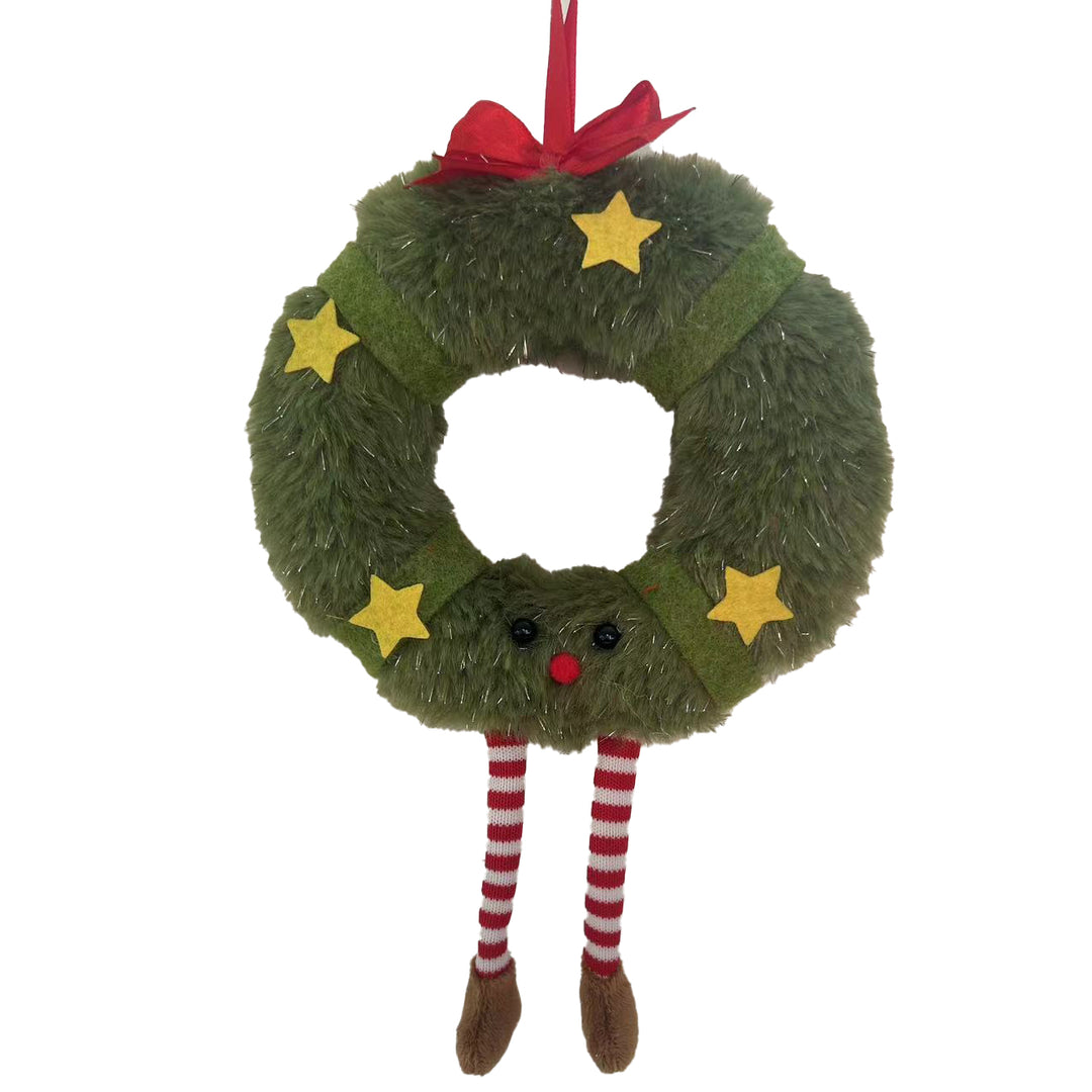 Gisela Graham Christmas fabric wreath featuring a festive man decoration, suitable for holiday home decor.