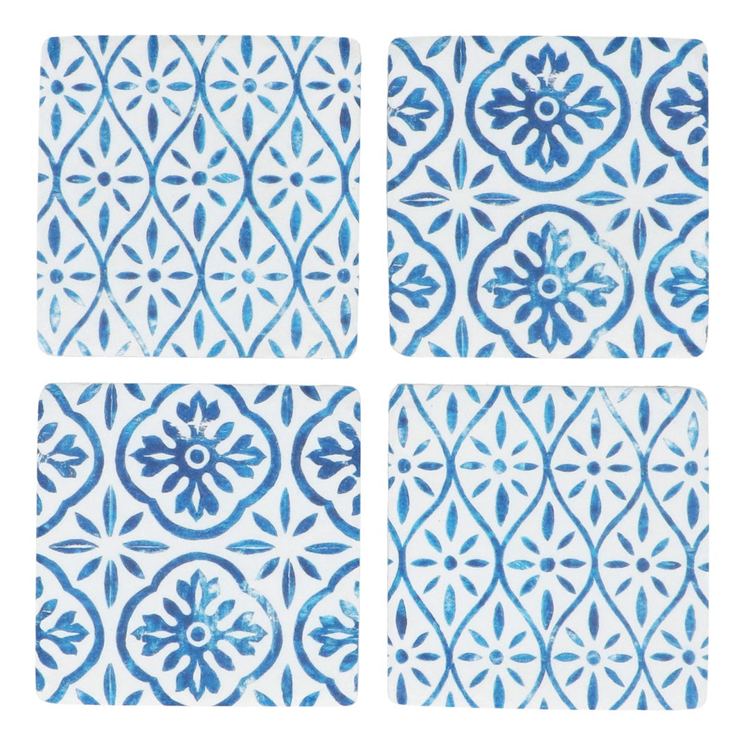 Gisela Graham Indigo Tile Trellis Resin Coaster - Assorted Designs