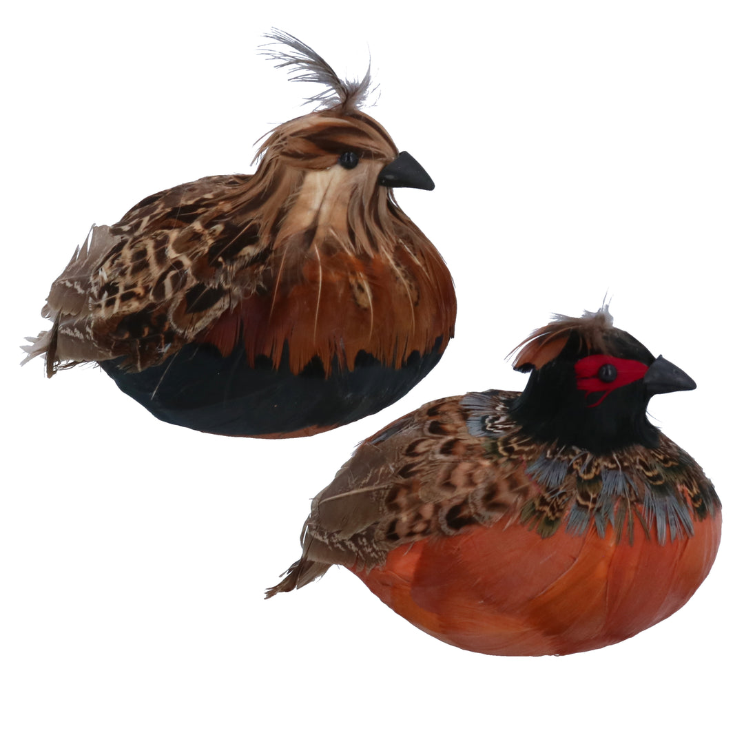 Feather Sitting Partridge Christmas Decoration