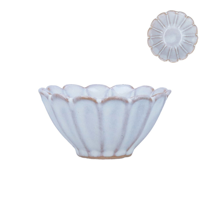 Mini Fluted Stoneware Bowl - White