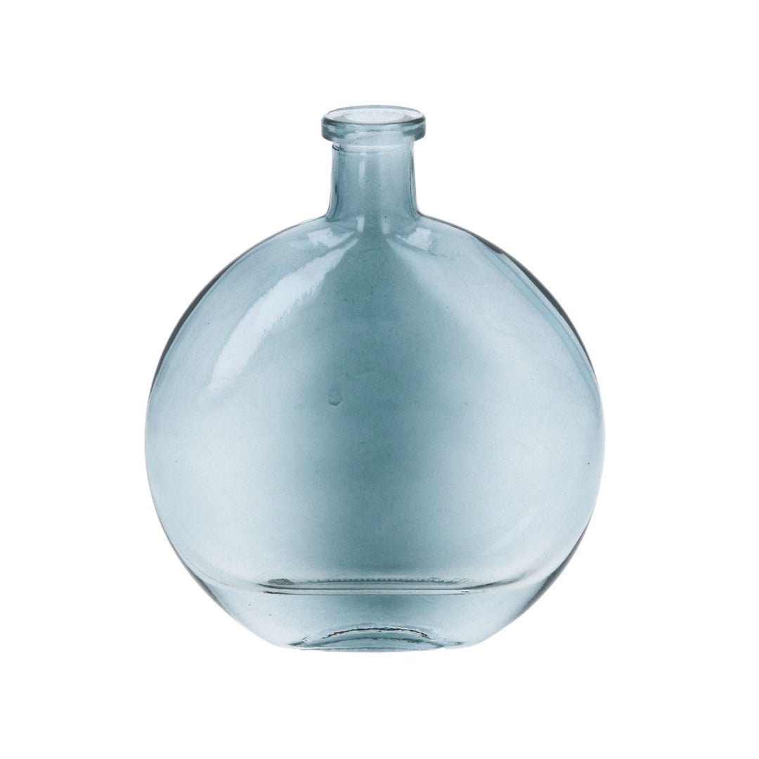 Glass Disc Blue Bud Vase