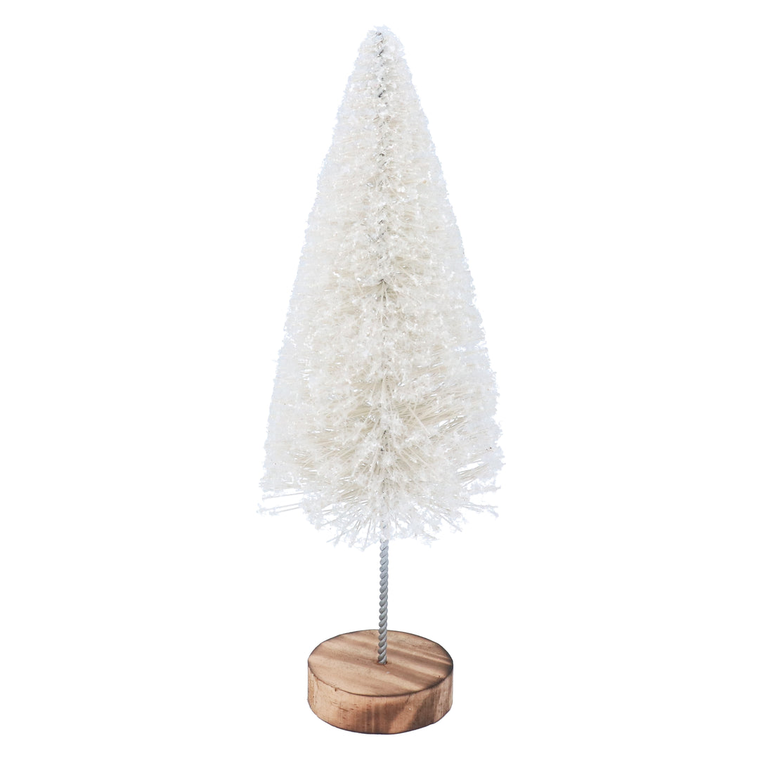 Medium white bristle tree from Gisela Graham Christmas collection, designed by Cornucopia Home and Gift, with full white bristle branches.