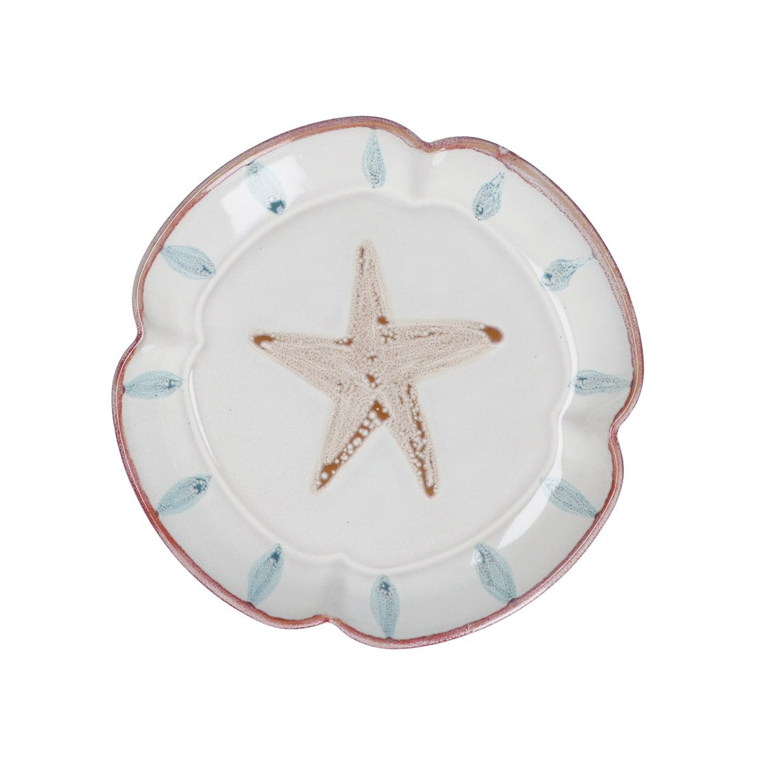 Gisela Graham Small Starfish Fluted Stoneware Plate