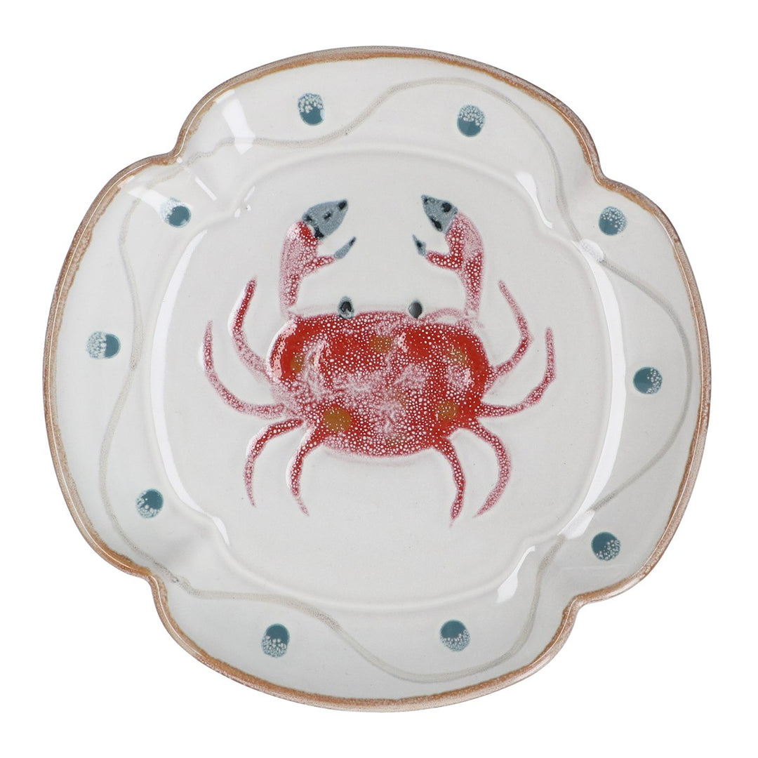 Crab Fluted Stoneware Plate (Medium)